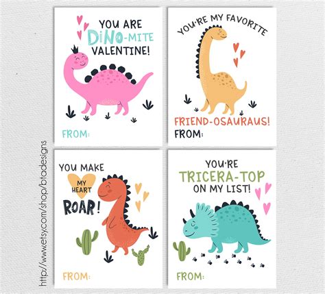 Dinosaur Valentine Printables